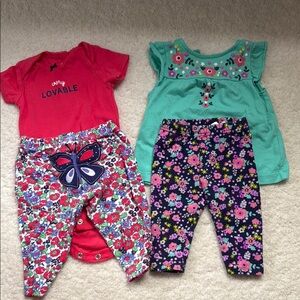 Floral 3 mth Summer Baby Outfit Sets